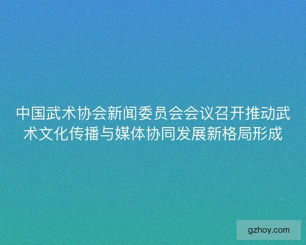 中国武术协会新闻委员会会议召开推动武术文化传播与媒体协同发展新格局形成 中国武术协会新闻委员会会议召开推动武术文化传播与媒体协同发展新格局形成